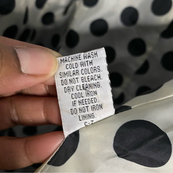 Anthropologie x Tulle Women's Black Wool Blend Polka Dot Lined Pea Coat - Picture 8 of 12